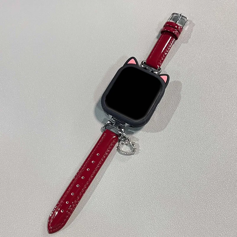 Fly Red Beige Compatibility Watch Band Leather, Metal-19