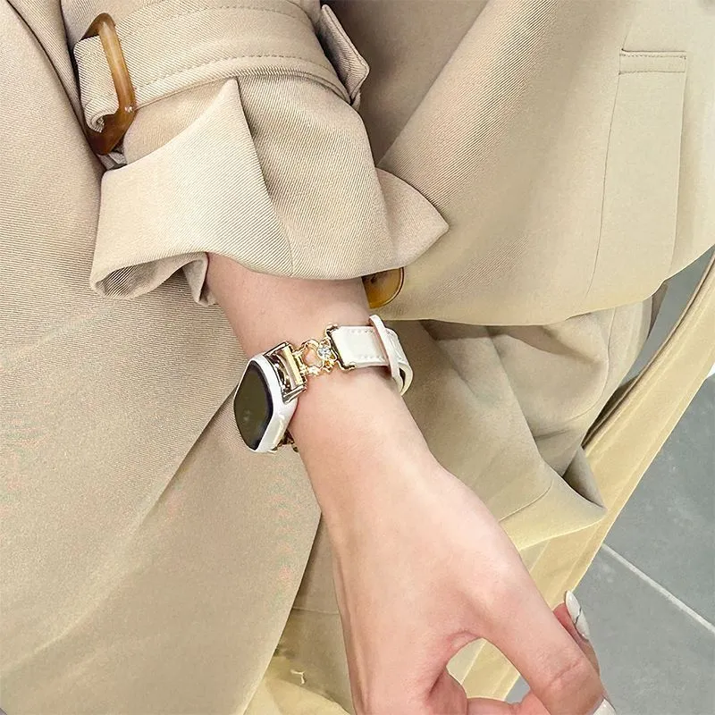Fly Xiaomi Compatibility Watch Band 12.5 21cm Metal, Leather Material-2