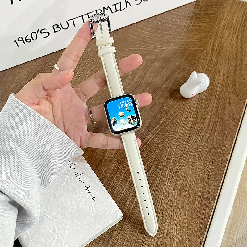 Fly Watch Band Apple Compatibility 20mm Genuine Leather Material-5