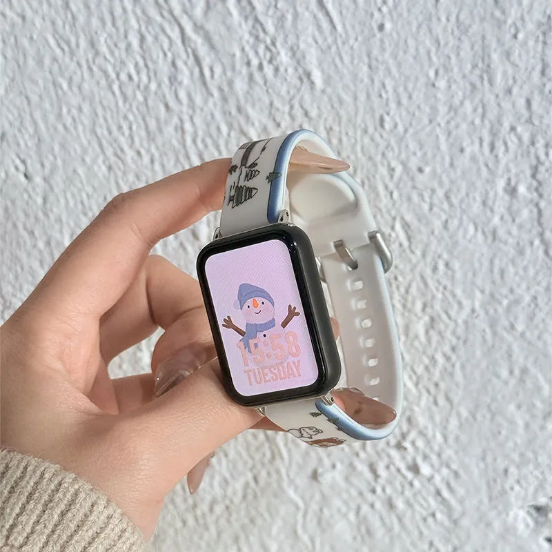 Fly Xiaomi Red Beige Compatibility Watch Band Silicone Material-1