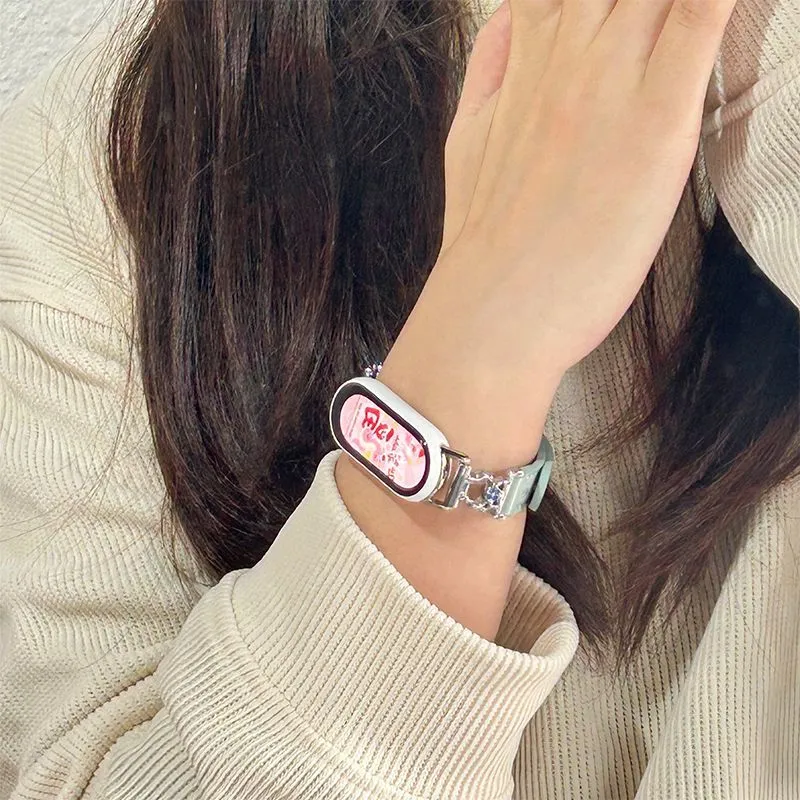 Fly Xiaomi Compatibility Watch Band 12.5 21cm Metal, Leather Material-8