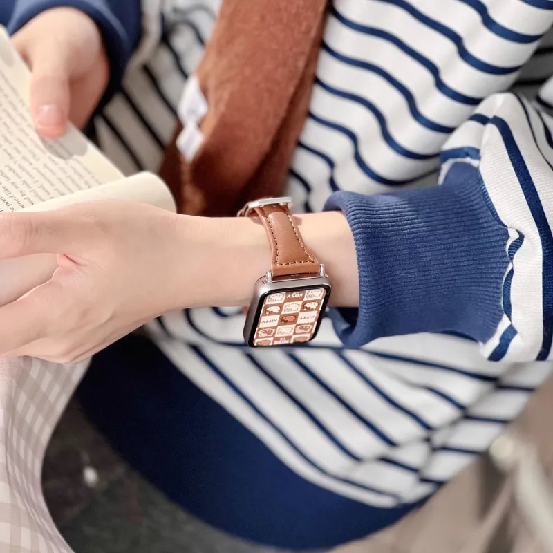 Fly Xiaomi Red Beige Compatibility Watch Band Leather-3