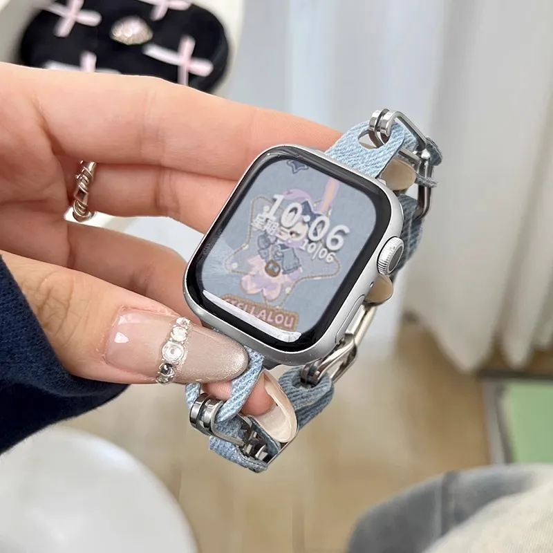 Fly Apple Compatibility Watch Band 49mm Denim Material-7