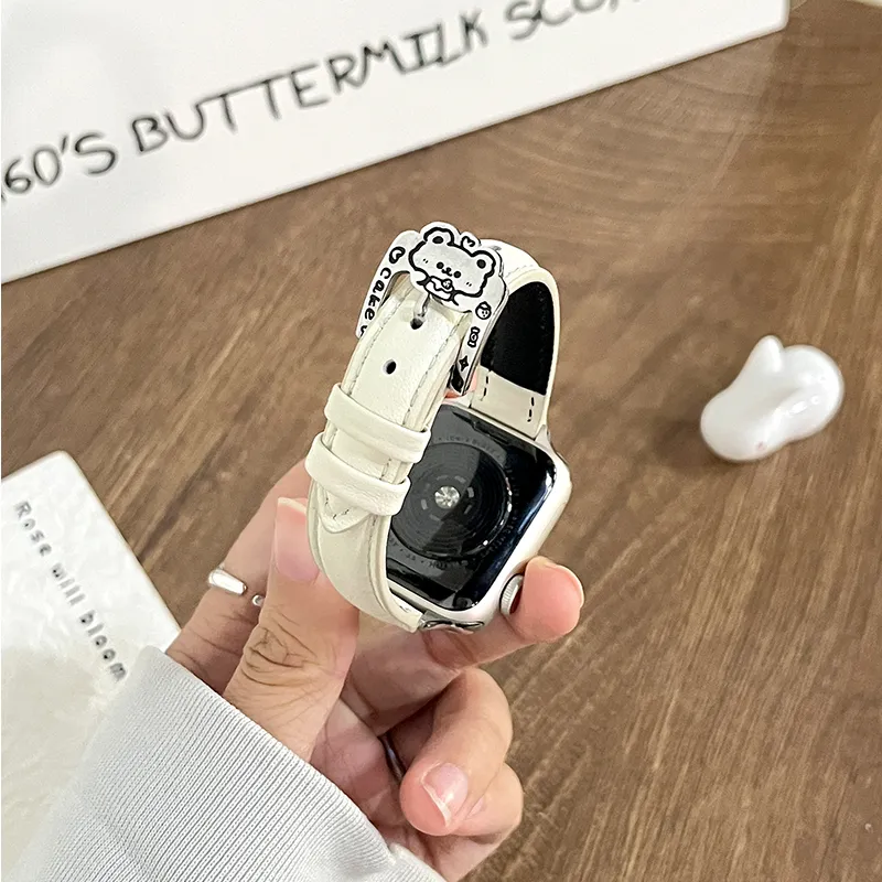 Fly Watch Band Apple Compatibility 20mm Genuine Leather Material-8