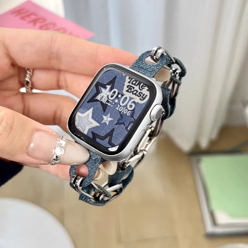 Fly Apple Compatibility Watch Band 49mm Denim Material-3