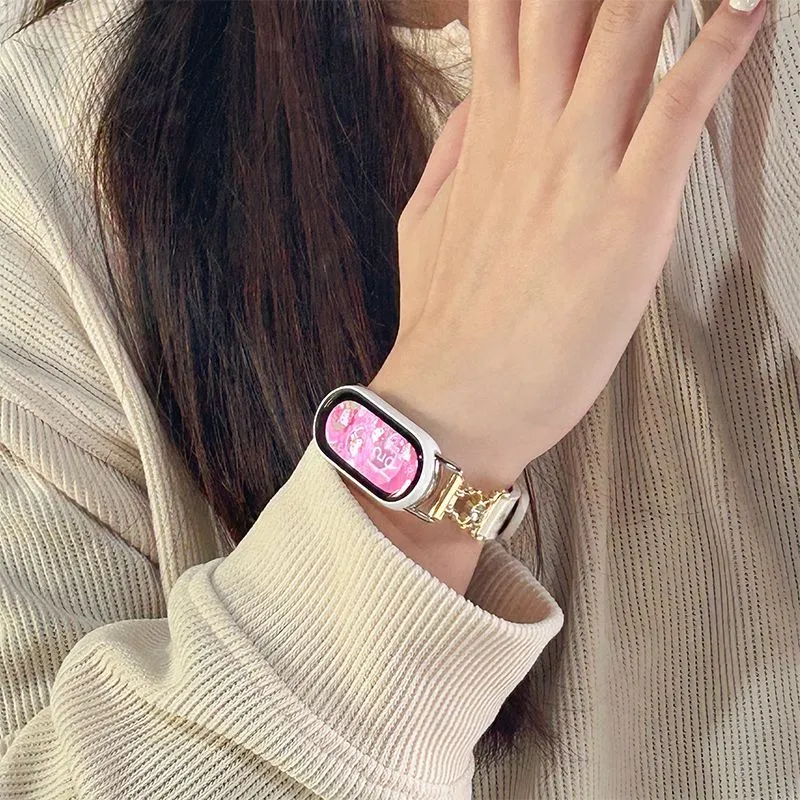 Fly Xiaomi Compatibility Watch Band 12.5 21cm Metal, Leather Material-1