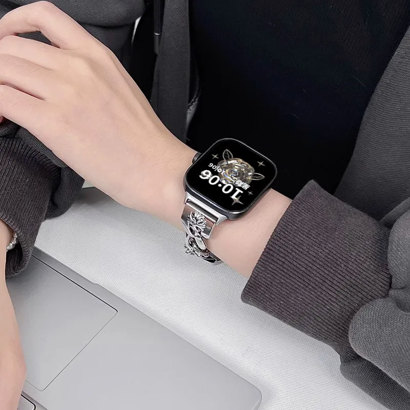 Fly Xiaomi Red Beige Compatibility Watch Band Metal-2