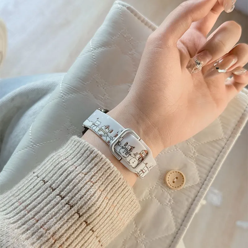 Fly Xiaomi Red Beige Compatibility Watch Band Silicone Material-3