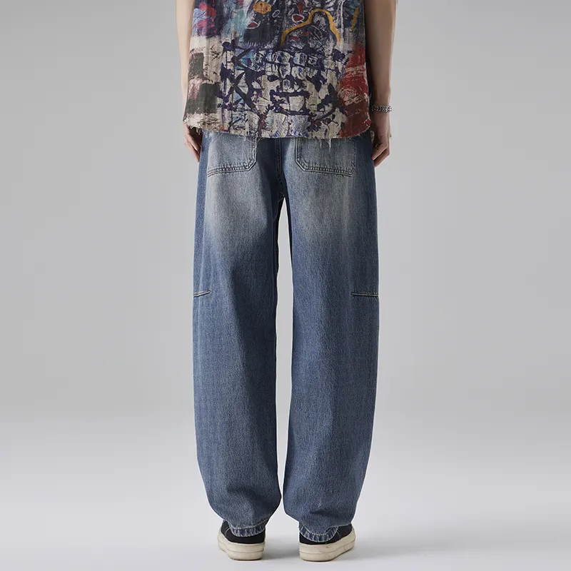 A.B.X Jeans Unisex Blue Brown-3