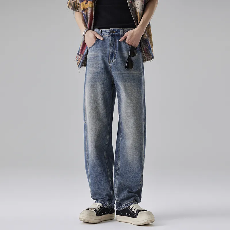 A.B.X Jeans Unisex Blue Brown-2