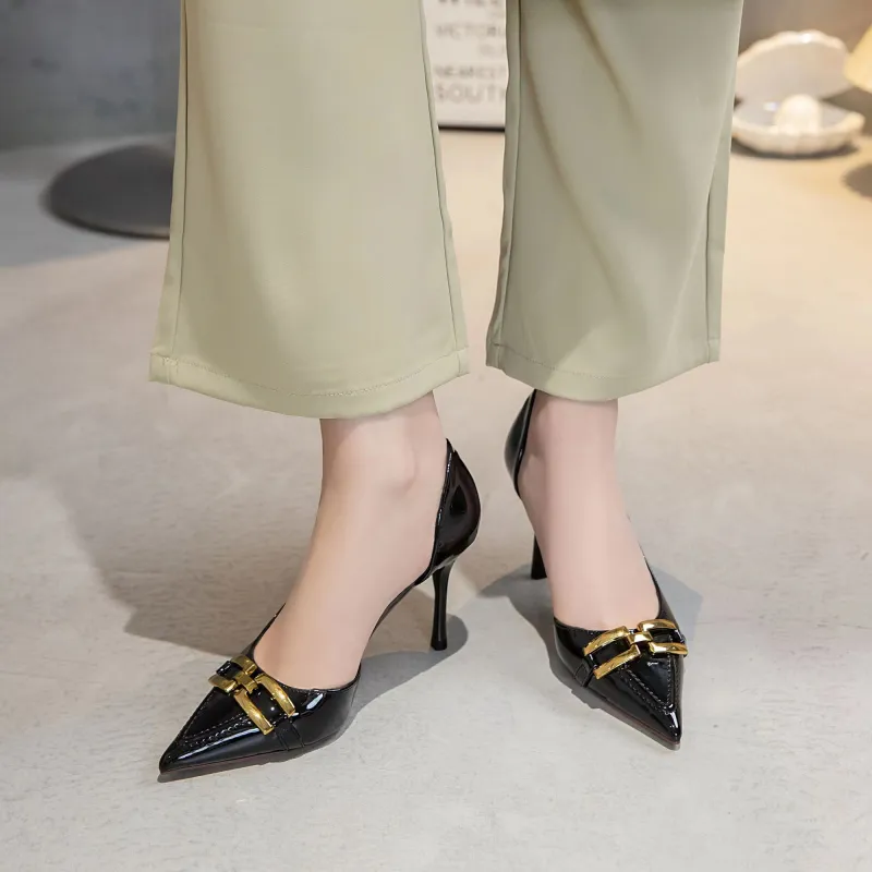 PINWEISHIDU Slim Heel High Heels 7cm Women's-3