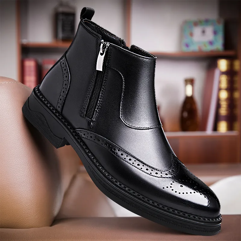 Bull Thunder Ankle Boots 3.5cm Men's Black-4