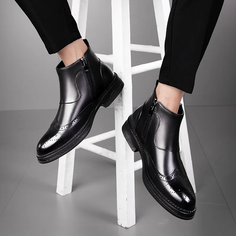 Bull Thunder Ankle Boots 3.5cm Men's Black-10