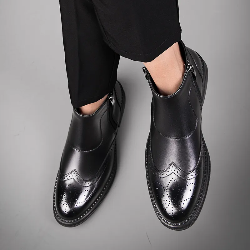 Bull Thunder Ankle Boots 3.5cm Men's Black-7