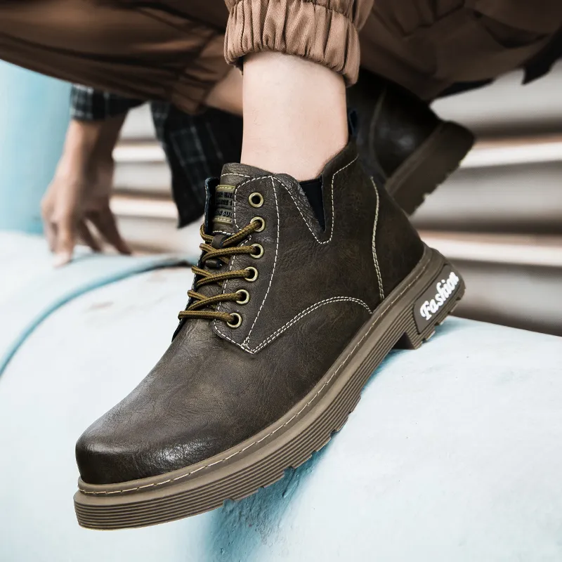Bull Thunder Ankle Boots Men Khaki-9