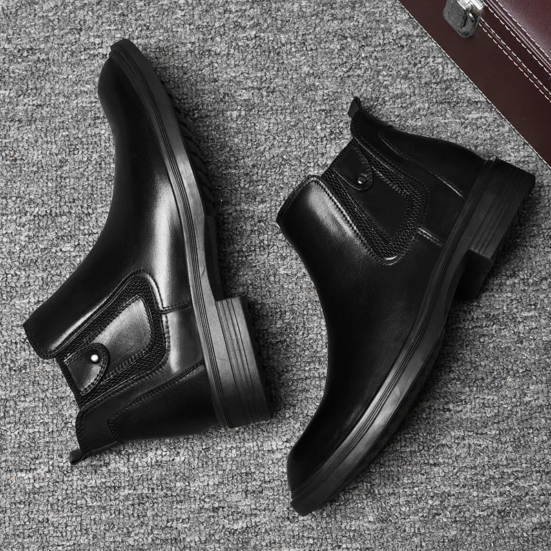 Bull Thunder Short Chelsea Boots Unisex Black-6