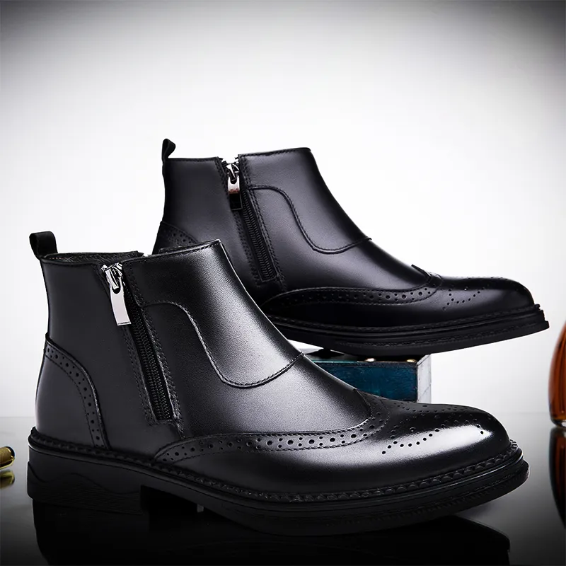 Bull Thunder Ankle Boots 3.5cm Men's Black-3