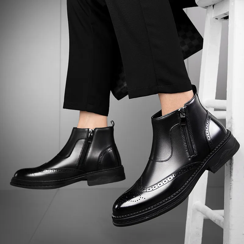 Bull Thunder Ankle Boots 3.5cm Men's Black-9