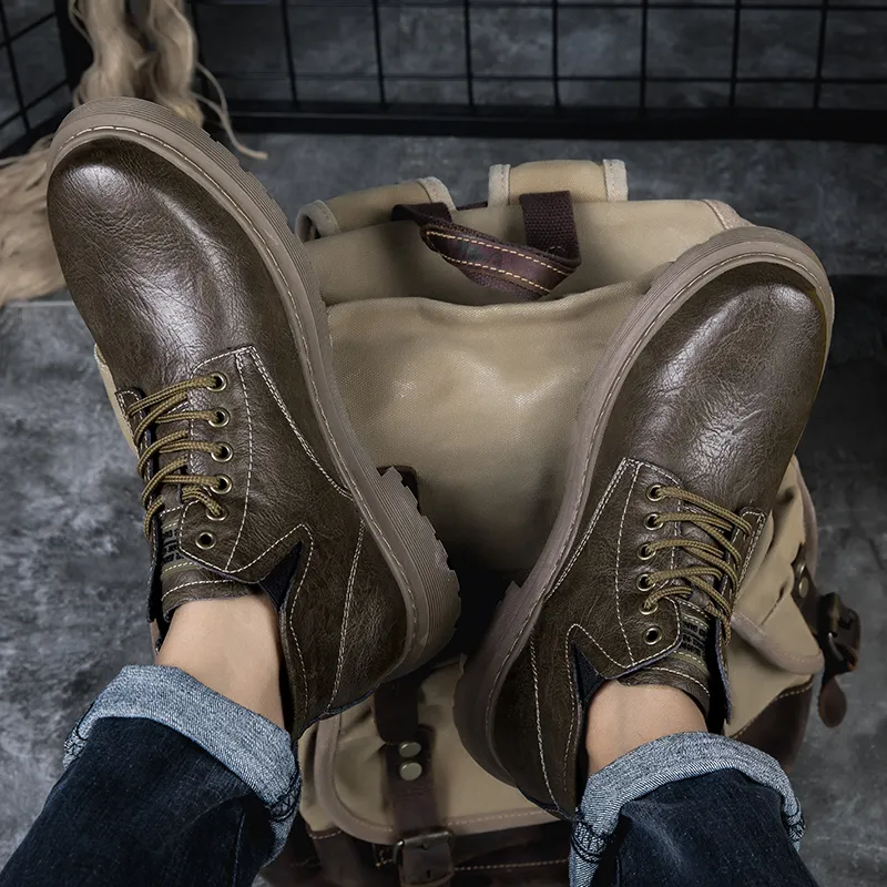Bull Thunder Ankle Boots Men Khaki-12