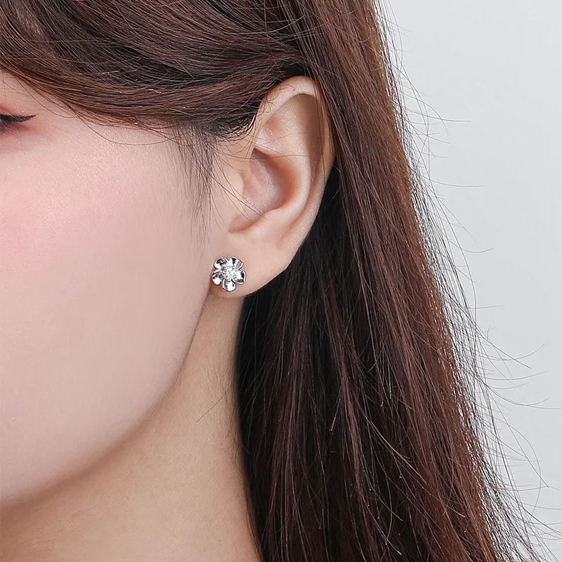 QUIET LOVE S999 Fine Silver Stud Earrings Women's-6