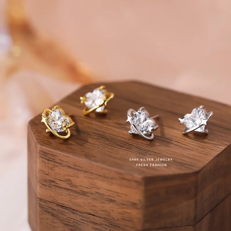 QUIET LOVE Sterling Silver Stud Earrings Women's-3
