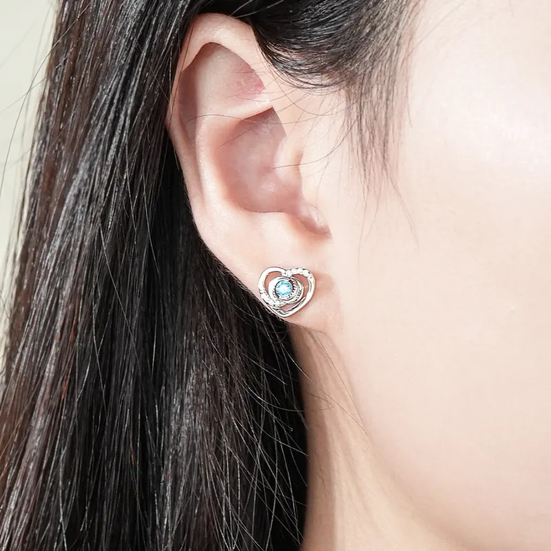 QUIET LOVE S999 Fine Silver Stud Earrings Women's-1