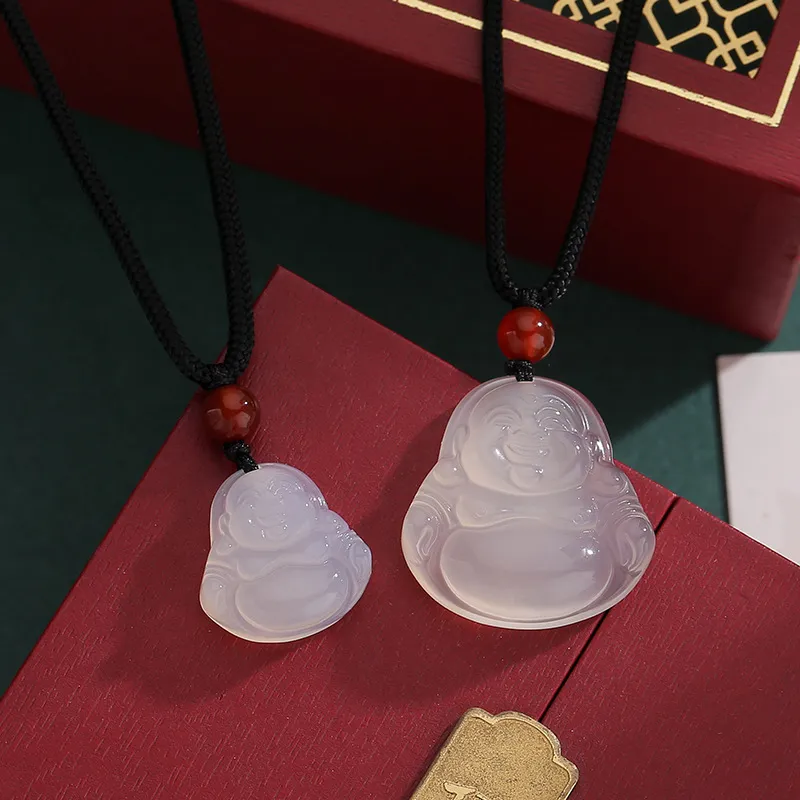 QUIET LOVE Chalcedony Jade Necklaces Unisex-15