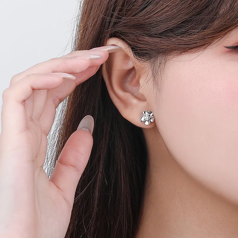 QUIET LOVE S999 Fine Silver Stud Earrings Women's-1