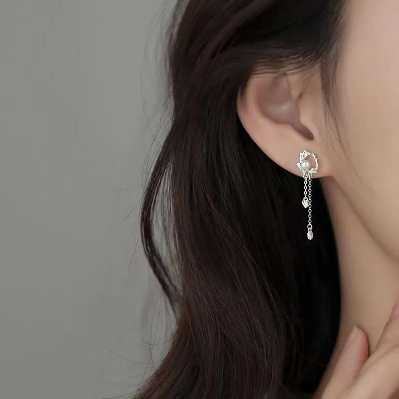 QUIET LOVE S925 Silver Stud Earrings Women's-1