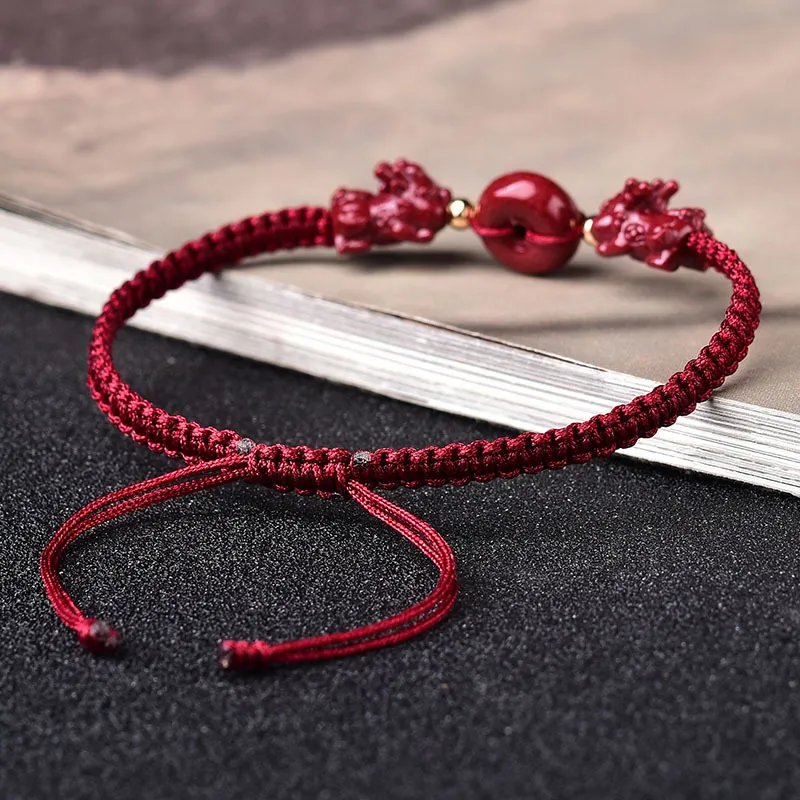 QUIET LOVE Cinnabar Jade Bracelets Unisex-5