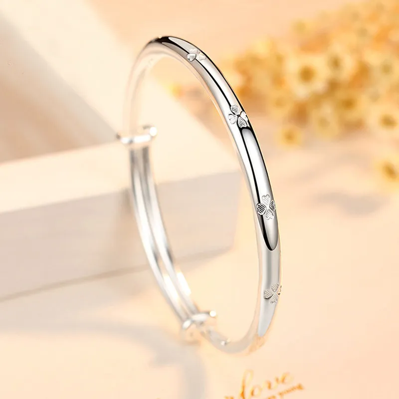 QUIET LOVE S999 Fine Silver Bangles Women's-3