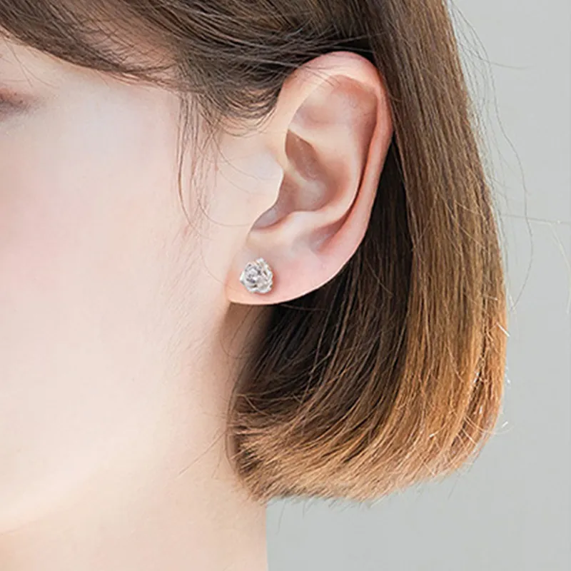 QUIET LOVE Sterling Silver Stud Earrings Women's-1