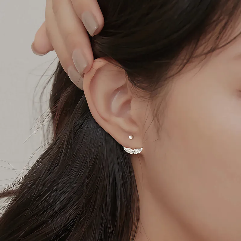 QUIET LOVE Sterling Silver Stud Earrings Women's-3