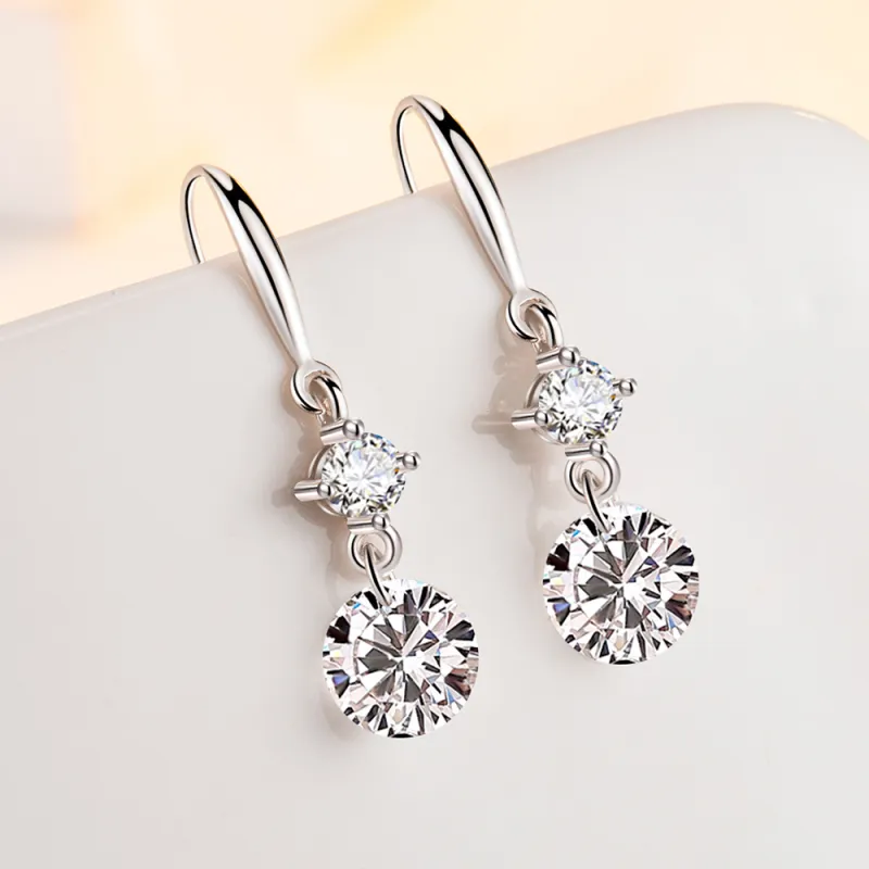 QUIET LOVE Alloy With Zircon Drop Earrings Women's-3