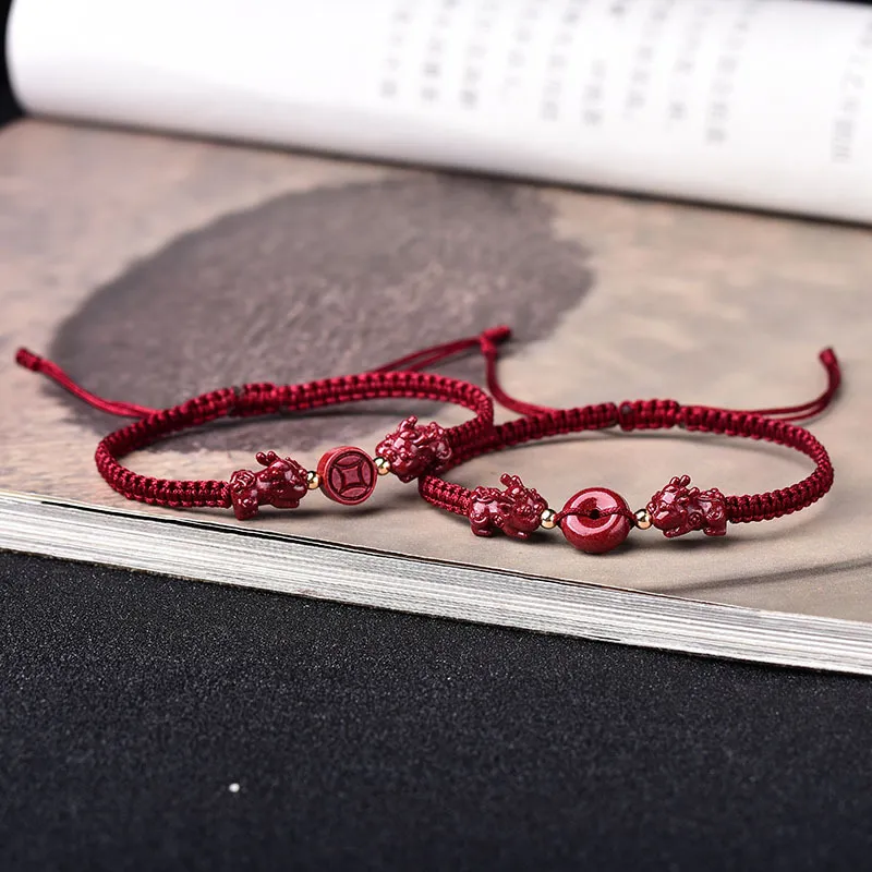 QUIET LOVE Cinnabar Jade Bracelets Unisex-7