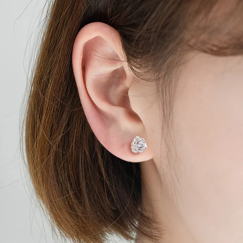 QUIET LOVE Sterling Silver Stud Earrings Women's-2