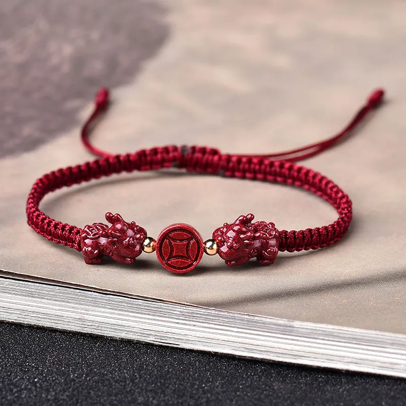 QUIET LOVE Cinnabar Jade Bracelets Unisex-1