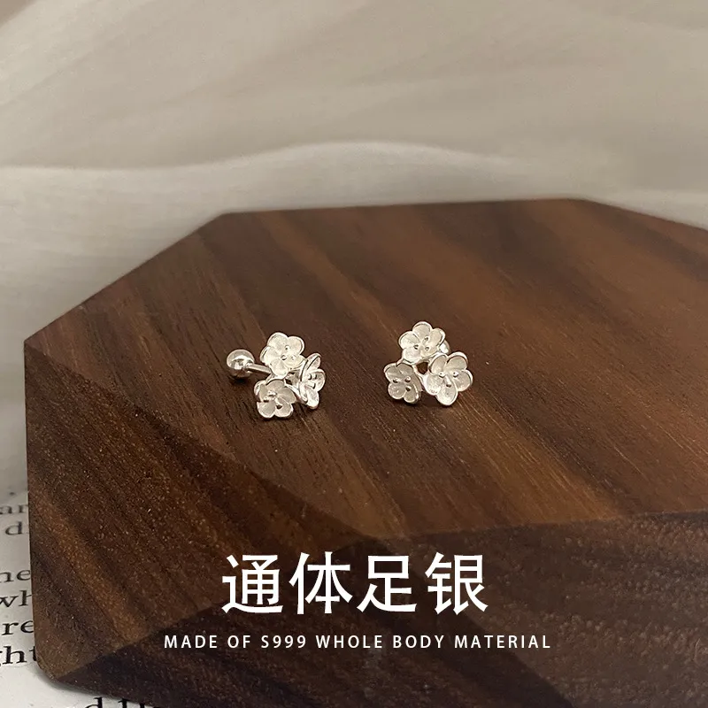 QUIET LOVE Sterling Silver Stud Earrings Women's-3