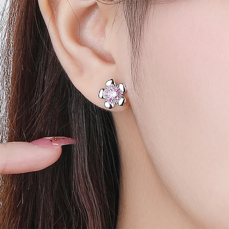 QUIET LOVE S999 Fine Silver Stud Earrings Women's-2