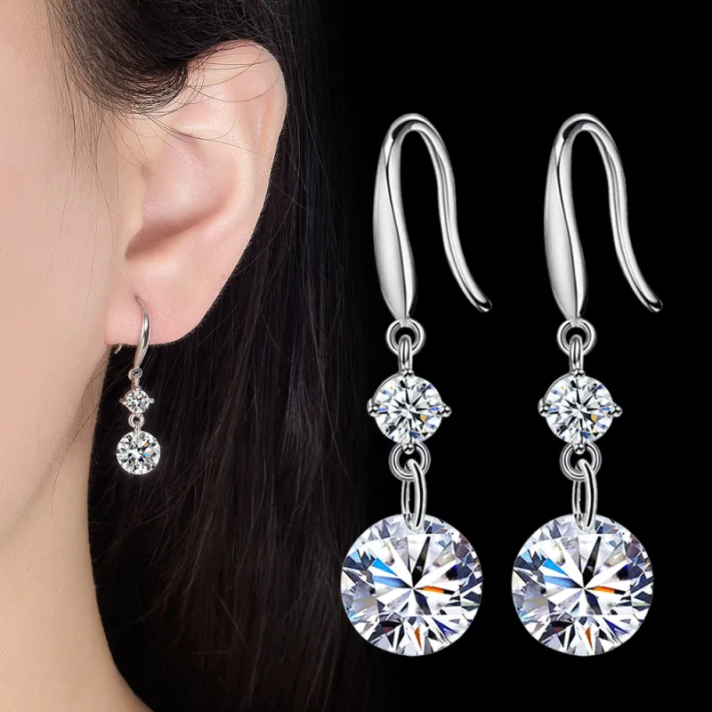 QUIET LOVE Alloy With Zircon Drop Earrings Women's-1