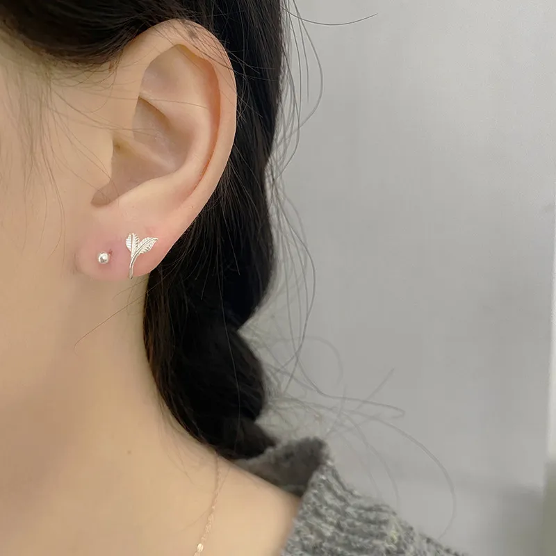 QUIET LOVE Sterling Silver Stud Earrings Women's-4