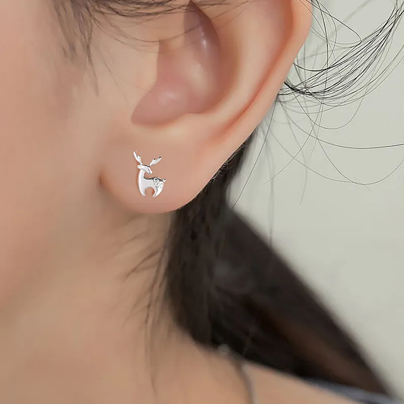 QUIET LOVE Sterling Silver Stud Earrings Women's-2