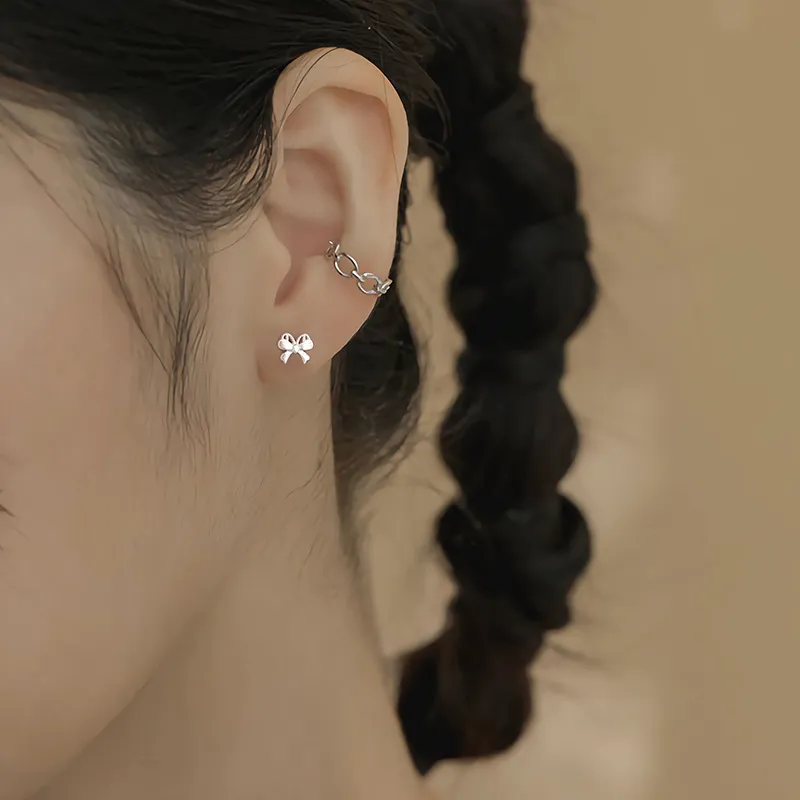 QUIET LOVE Sterling Silver Stud Earrings Women's-3
