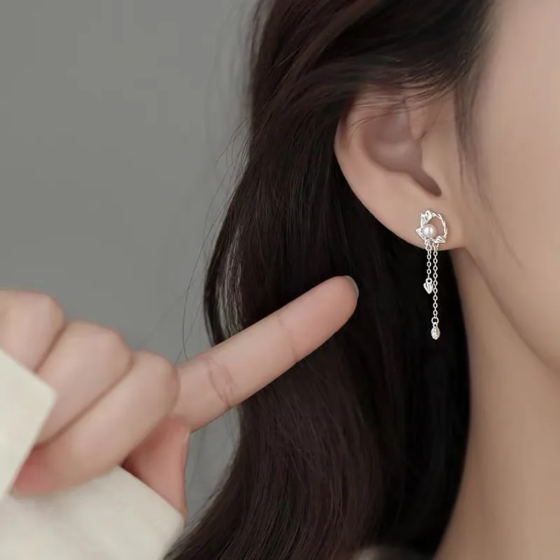 QUIET LOVE S925 Silver Stud Earrings Women's-2