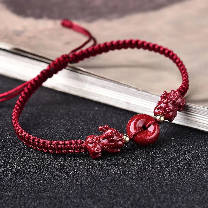 QUIET LOVE Cinnabar Jade Bracelets Unisex-4