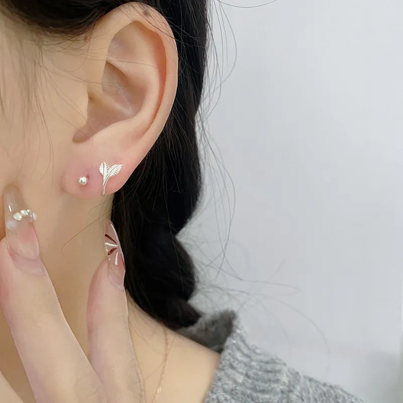 QUIET LOVE Sterling Silver Stud Earrings Women's-3