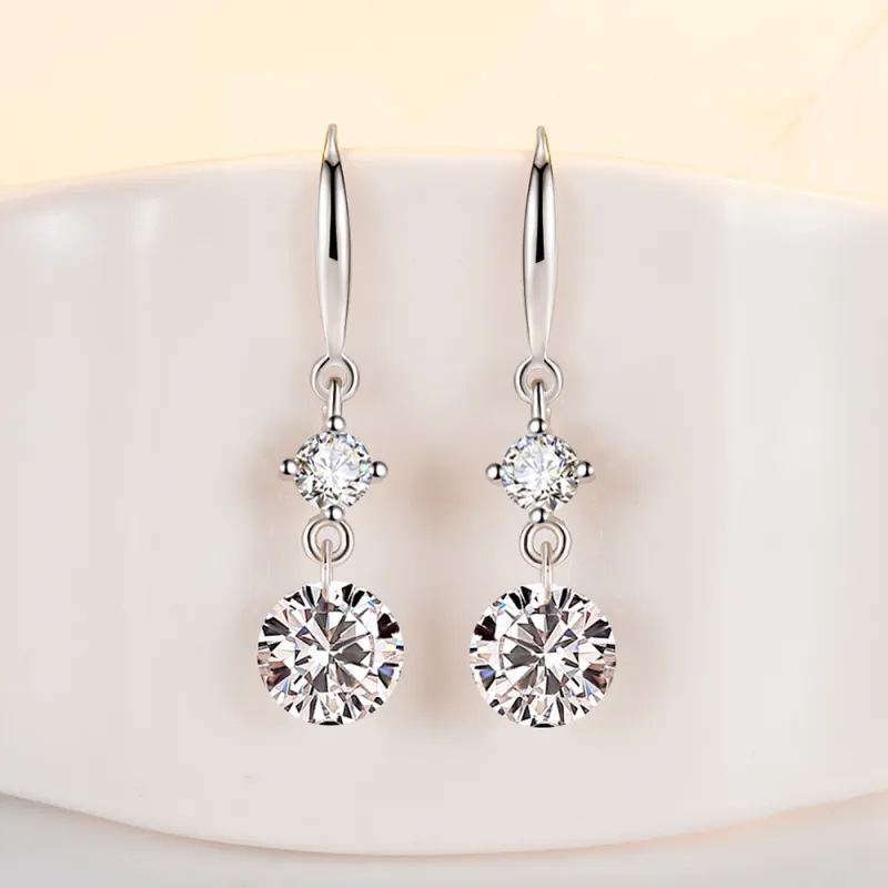 QUIET LOVE Alloy With Zircon Drop Earrings Women's-4