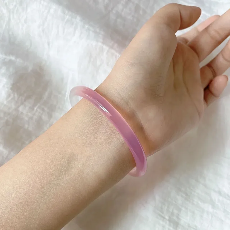 QUIET LOVE Chalcedony Jade Bangles Women's-1