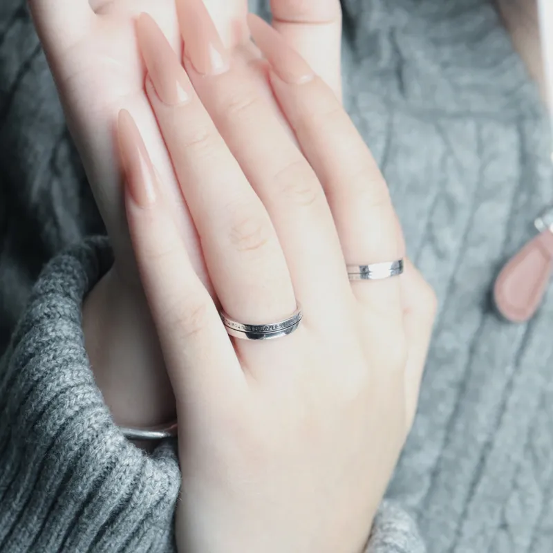 YINZHIXING 999 Fine Silver Rings Unisex-3
