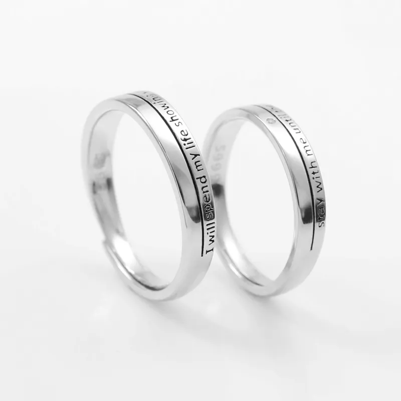 YINZHIXING 999 Fine Silver Rings Unisex-4